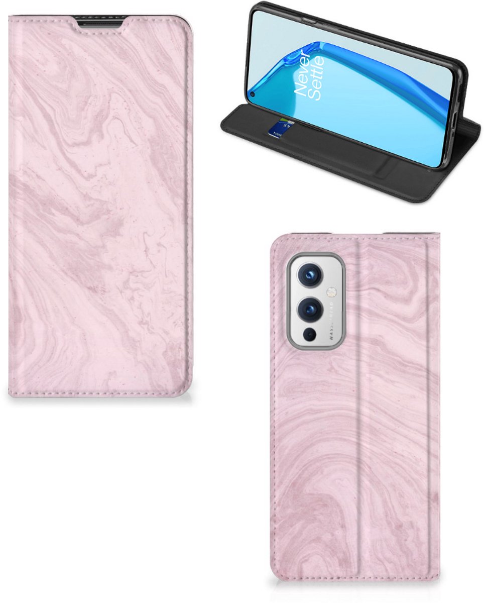 OnePlus 9 Standcase Marble Pink - Origineel Cadeau Vriendin