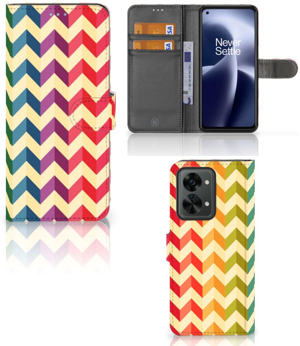 OnePlus Nord 2T Telefoon Hoesje Zigzag Multi Color