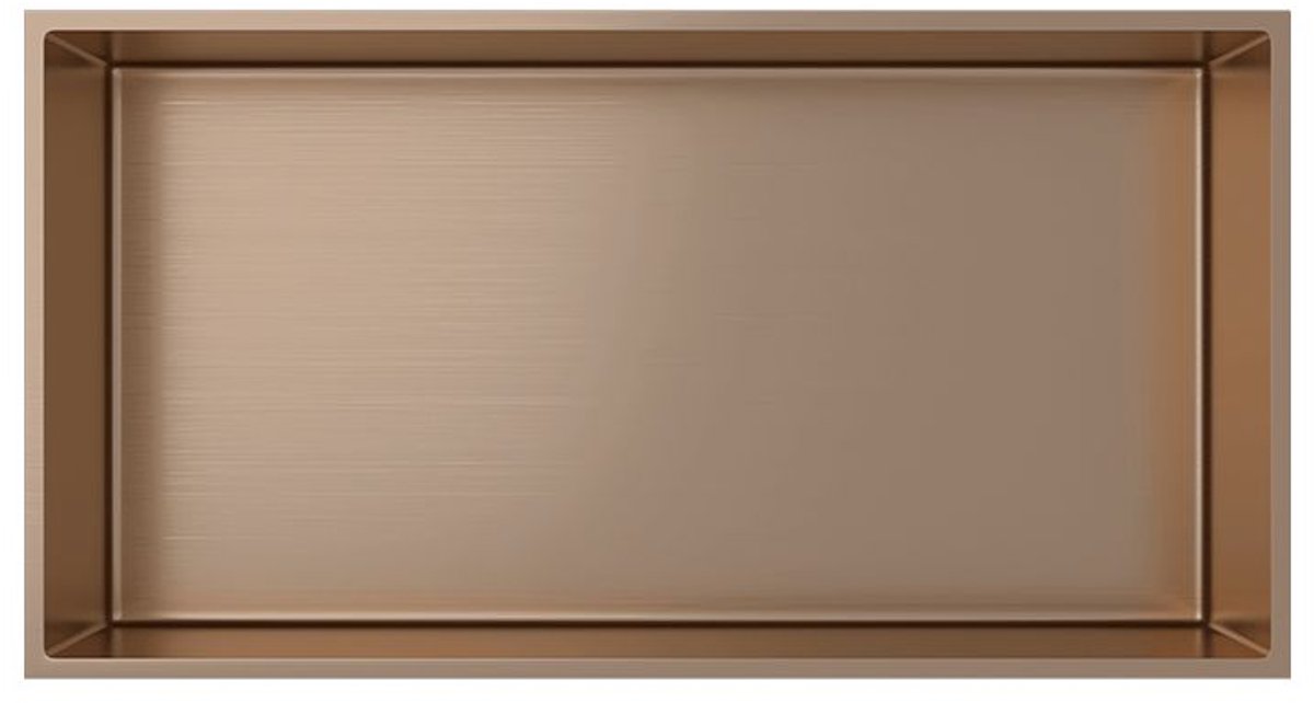 H&F Inbouwnis 30x60x7 cm – Geborsteld Koper – Douchenis – Badkamer Wandnis