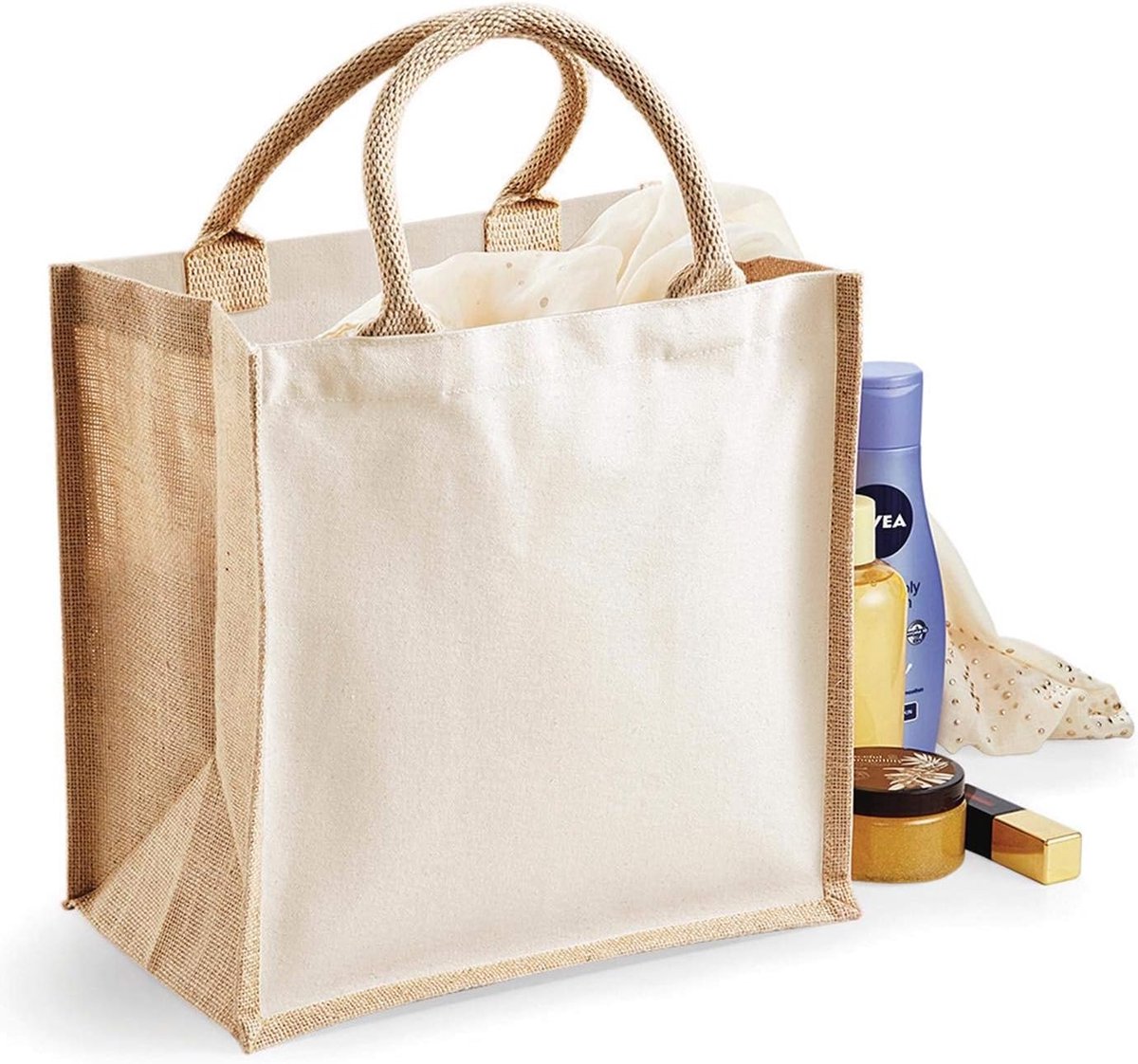 Mini Unisex Tas met Yute Coating - Handige Doekentas voor Volwassenen