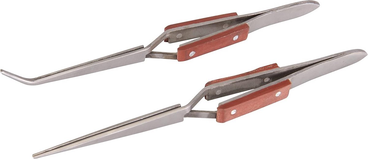 Cross-Action Pincet Set 2 Stuks 162/165 mm - Perfect voor Precisiewerk