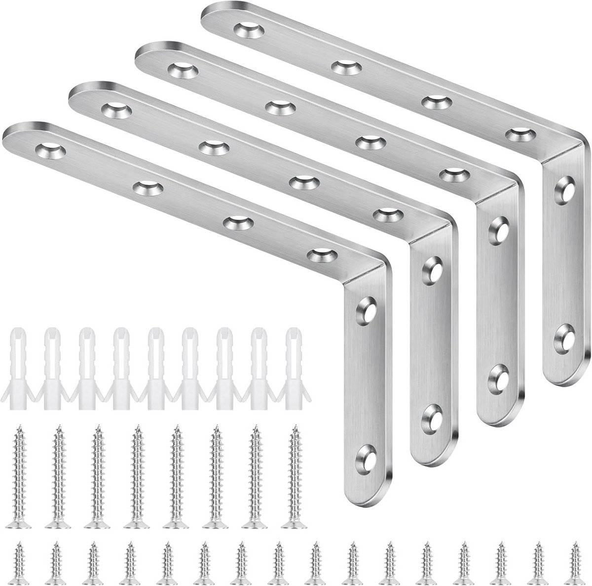 Hoekverbinder 125 x 75 mm 4 stuks voor 90 graden wandmontage