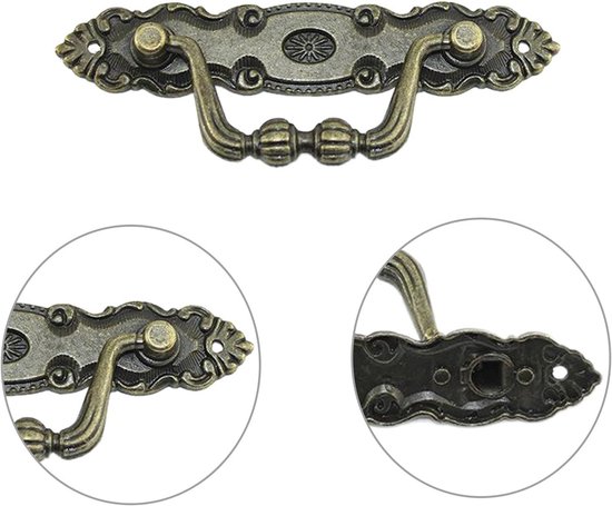 Antieke Kastgrepen Set van 6 - Vintage Meubelgrepen voor Decoratie | bol