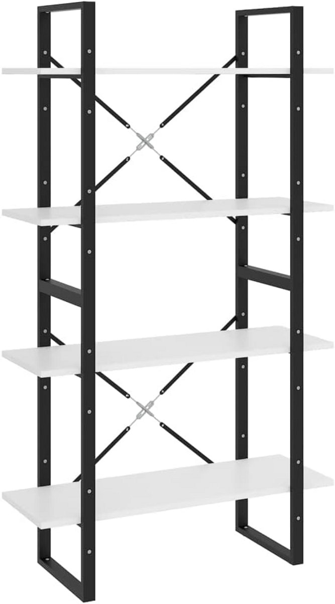 Boekenkast met 4 planken 80x30x140 cm wit