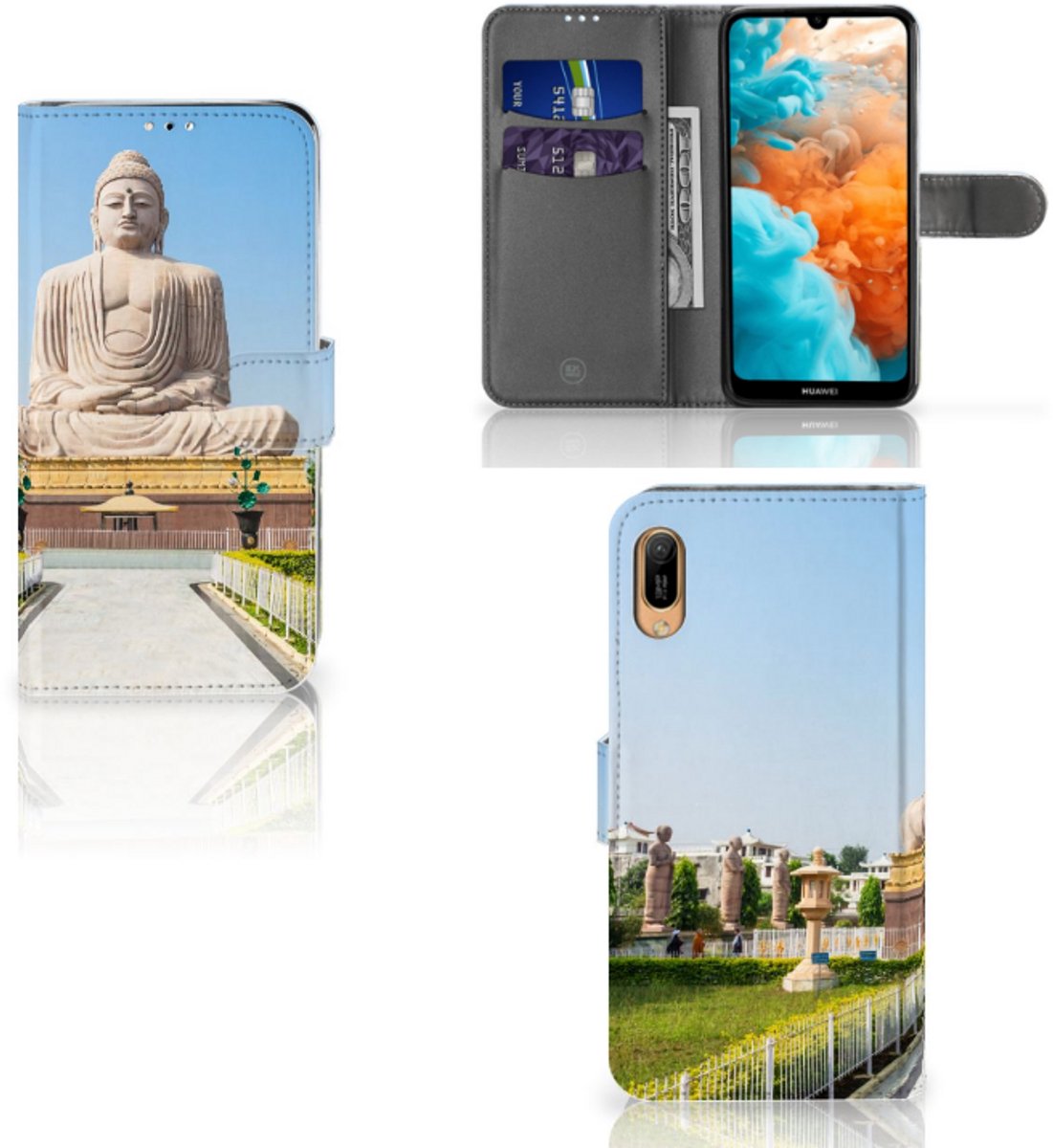 Huawei Y6 (2019) Flip Cover Boeddha