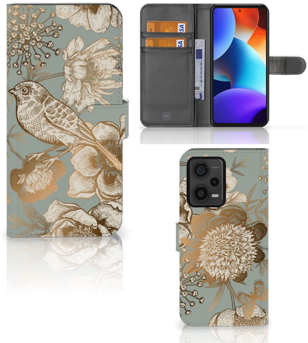 Hoesje voor Xiaomi Redmi Note 12 Pro Plus Vintage Bird Flowers