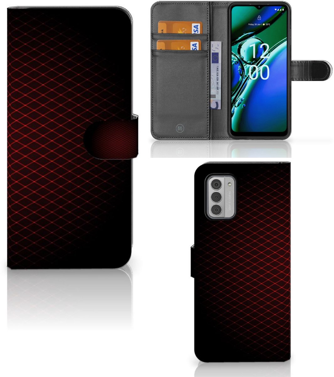 Nokia G42 Telefoon Hoesje Geruit Rood