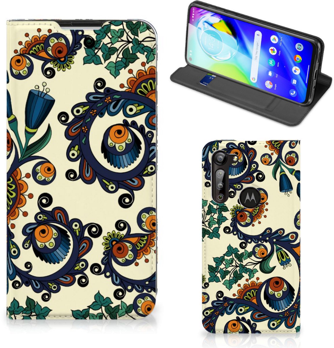 Telefoon Hoesje Motorola Moto G8 Power Barok Flower