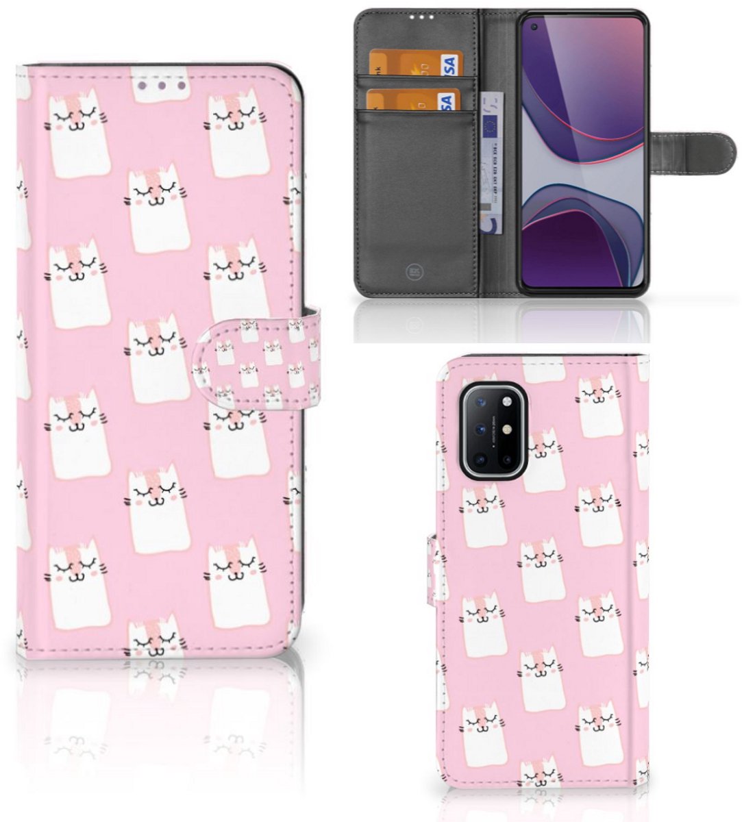 OnePlus 8T Telefoonhoesje met Pasjes Sleeping Cats