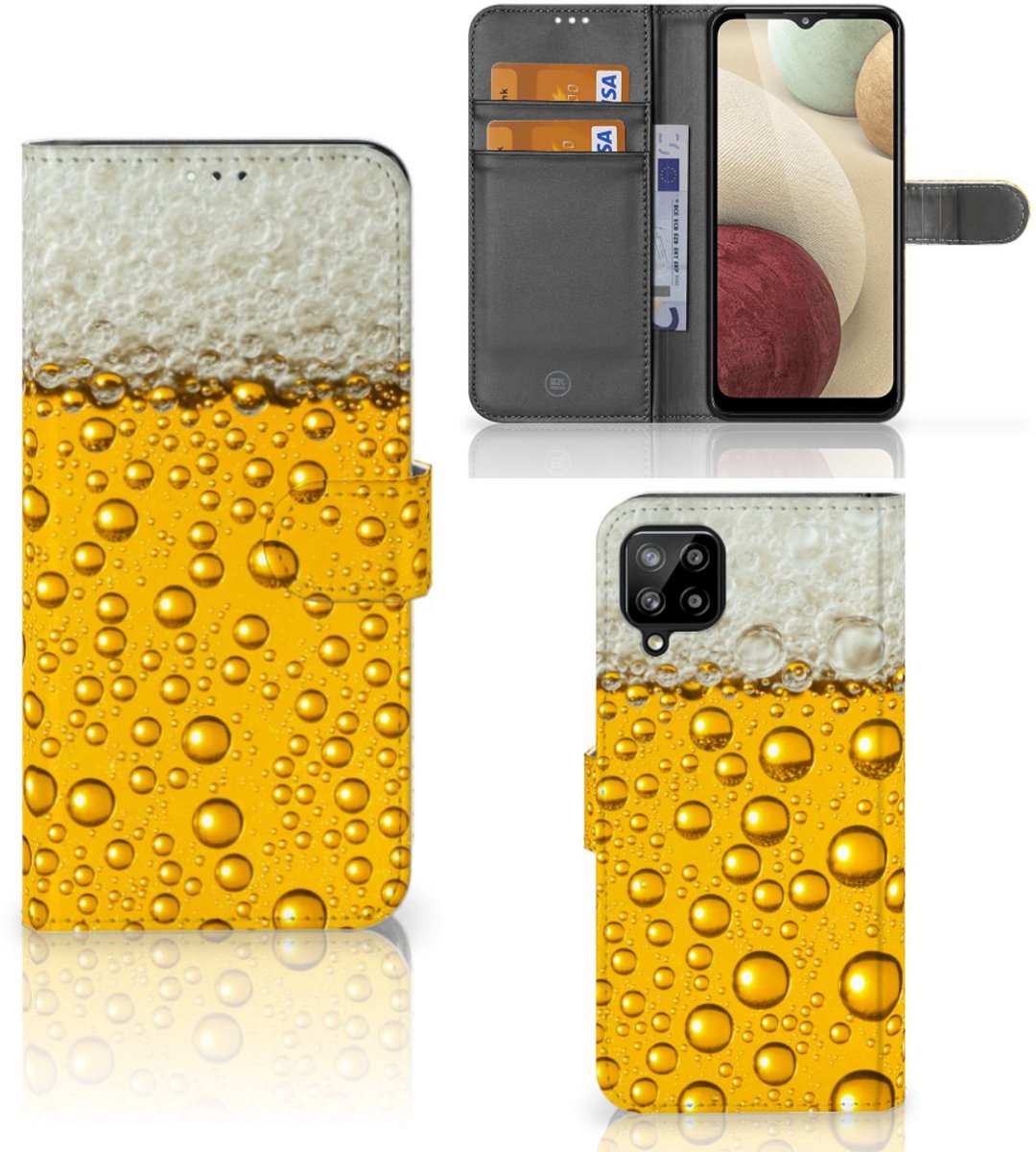 Book Case voor Samsung Galaxy A12 Book Cover Bier