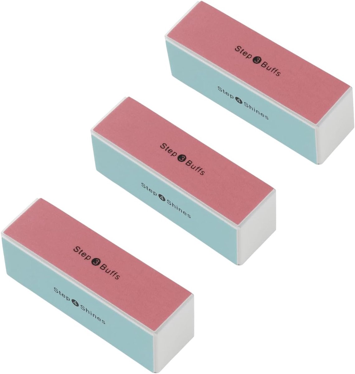 4-weg Buffing Block - 3 PACKS voor Perfecte Nagels