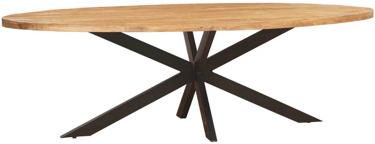 Eettafel ovaal - mango hout - 160 cm - mangohout - industrieel - tafel -