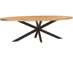 Eettafel ovaal - mango hout - 160 cm - mangohout - industrieel - tafel -