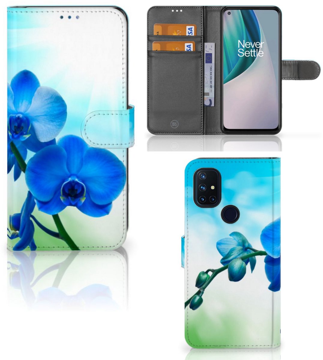 OnePlus Nord N10 Hoesje Orchidee Blauw - Cadeau voor je Moeder