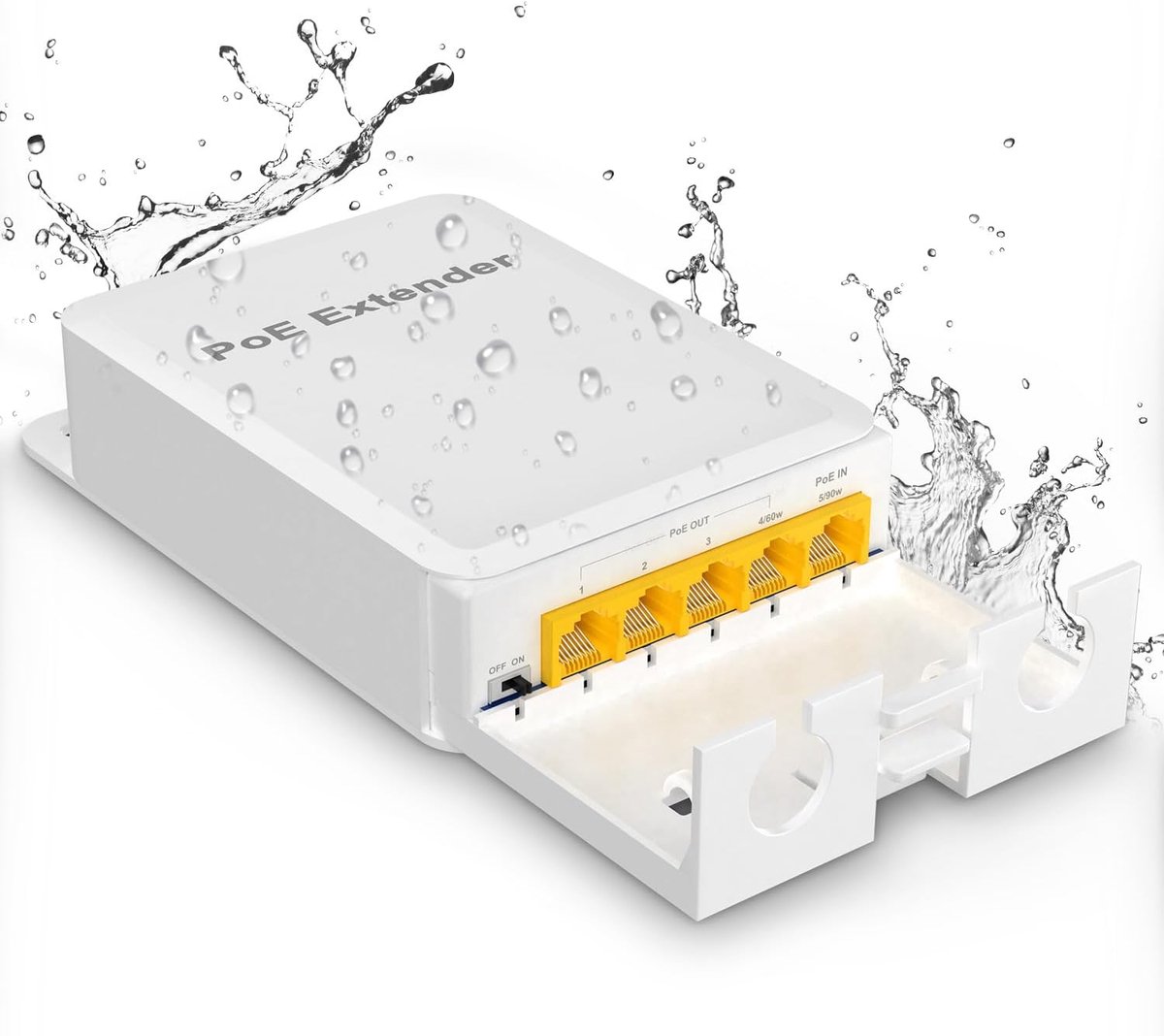 Outdoor Gigabit PoE Extender - 5 Poorten 802.3af/at/bt Waterdichte Repeater en PoE Splitter