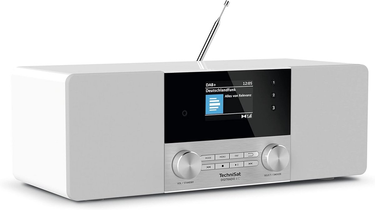Stereo Digital Radio DAB+ & FM met Bluetooth, Kleurendisplay en Stereo Speakers