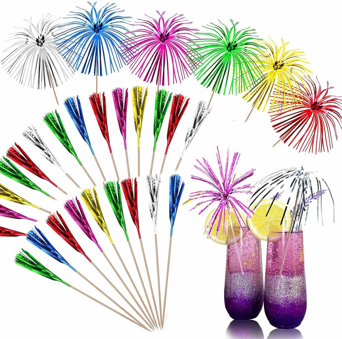 100 Cocktailspikes in 6 Kleuren voor Feesten en Decoratie