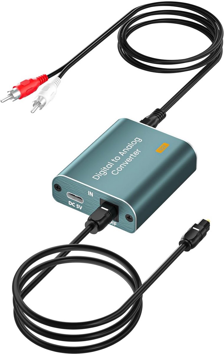 Digitaal naar Analoog Audio Converter - SPDIF Optische Coax naar Analoge Stereo Audio