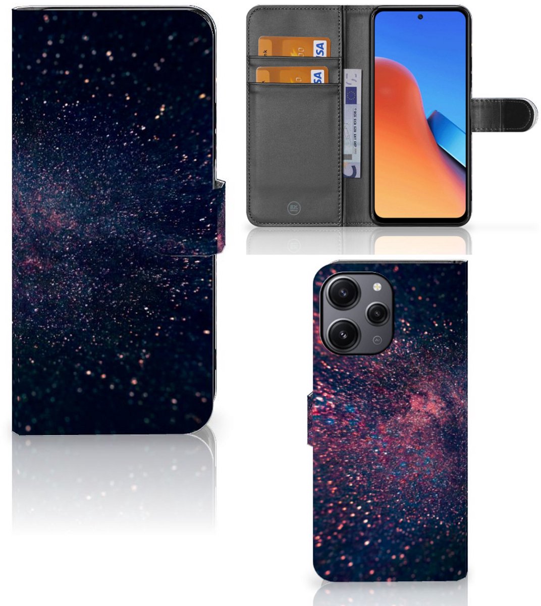 Xiaomi Redmi 12 Book Case Stars