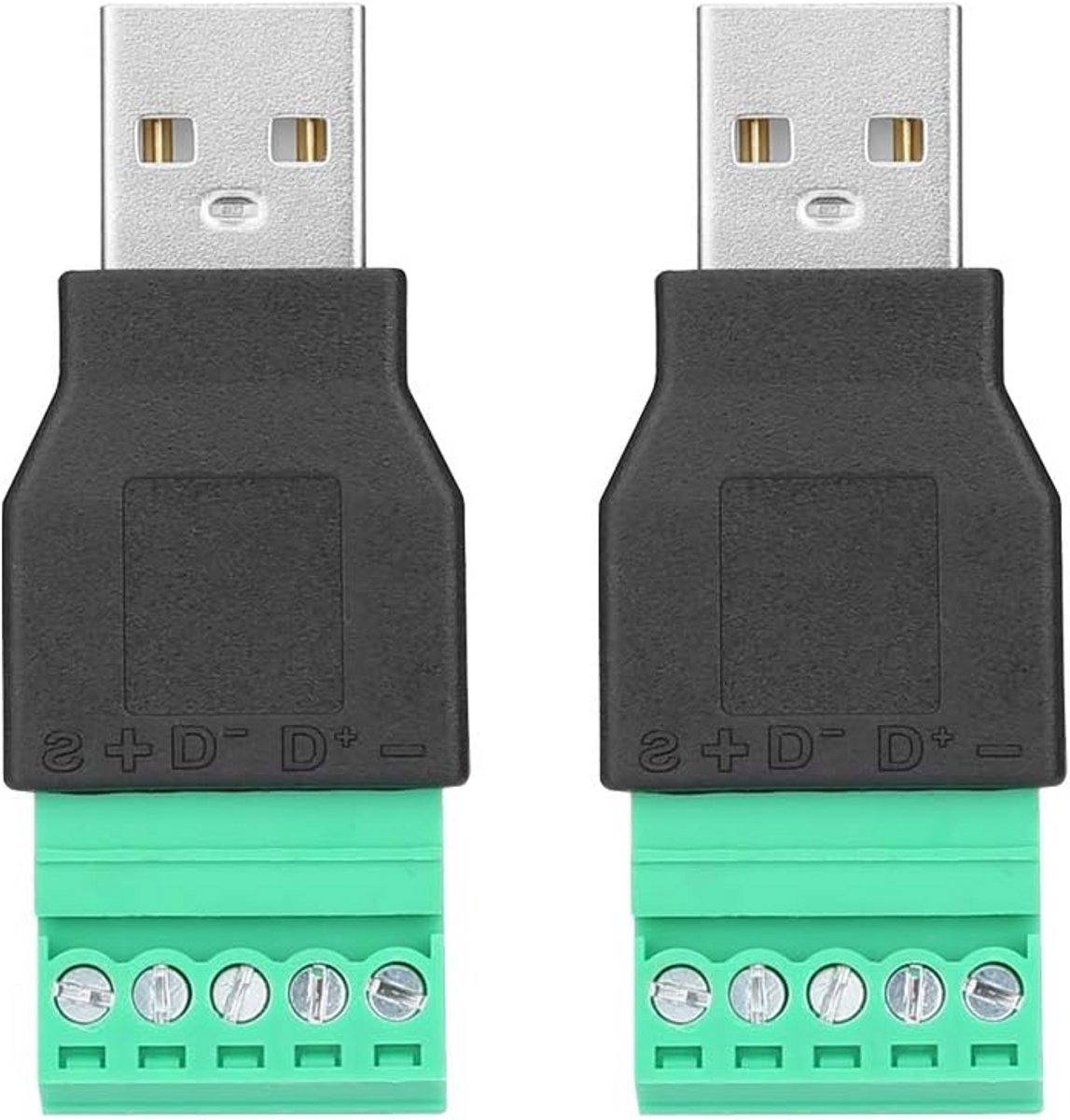 USB-stekkeradapter 2 stuks - 5-polige schroefklemadapter voor eenvoudige verbinding