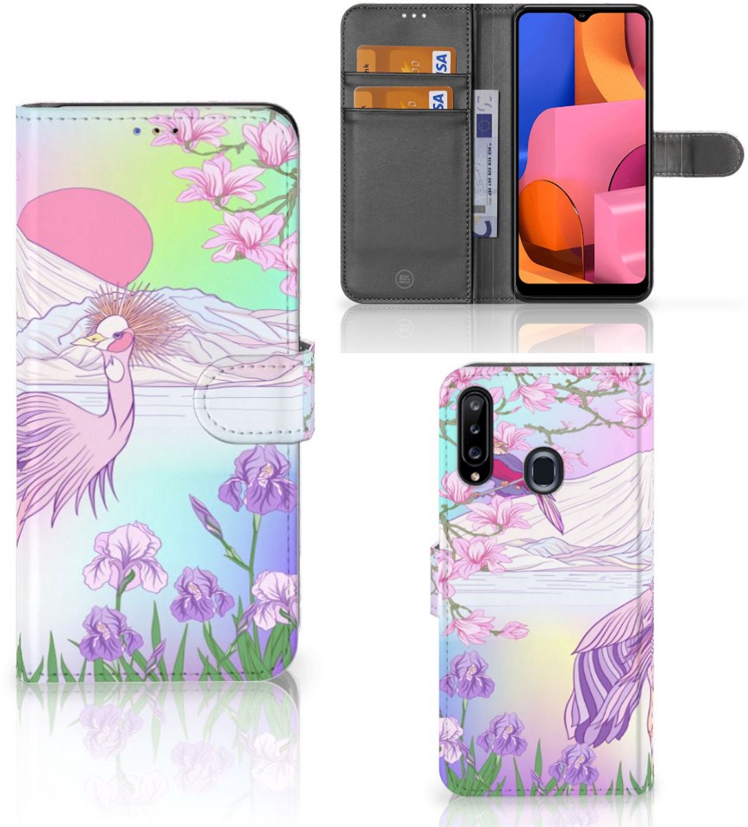 Samsung Galaxy A20s Telefoonhoesje met Pasjes Bird