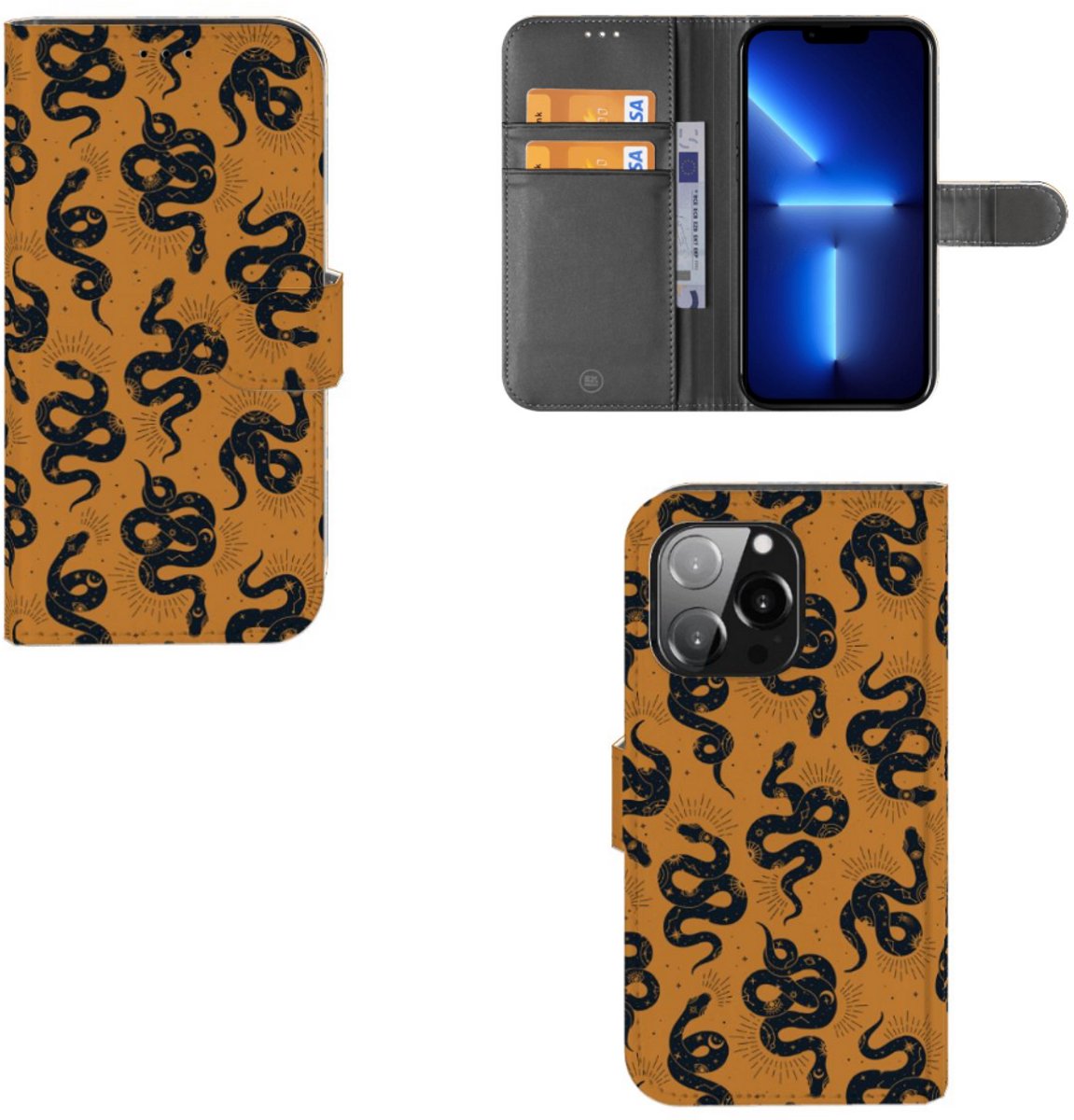 Telefoonhoesje met Pasjes voor iPhone 13 Pro Snakes