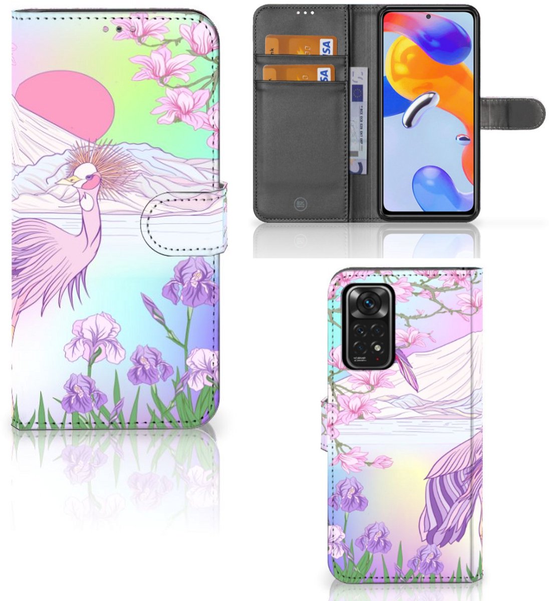 Xiaomi Redmi Note 11 Pro 5G/4G Telefoonhoesje met Pasjes Bird