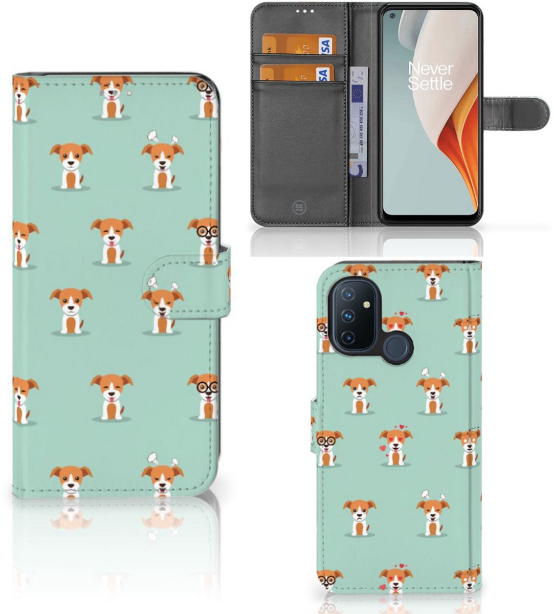 OnePlus Nord N100 Telefoonhoesje met Pasjes Pups