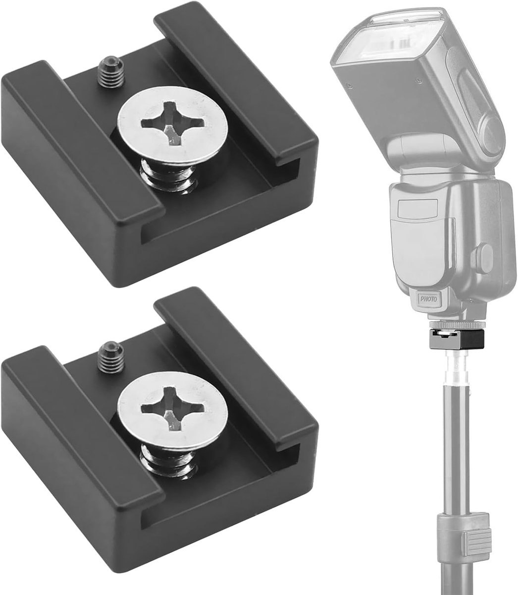 Flitsadapter en Cold Shoe Mount met 1/4 inch Schroefgat voor Camera en Camcorder