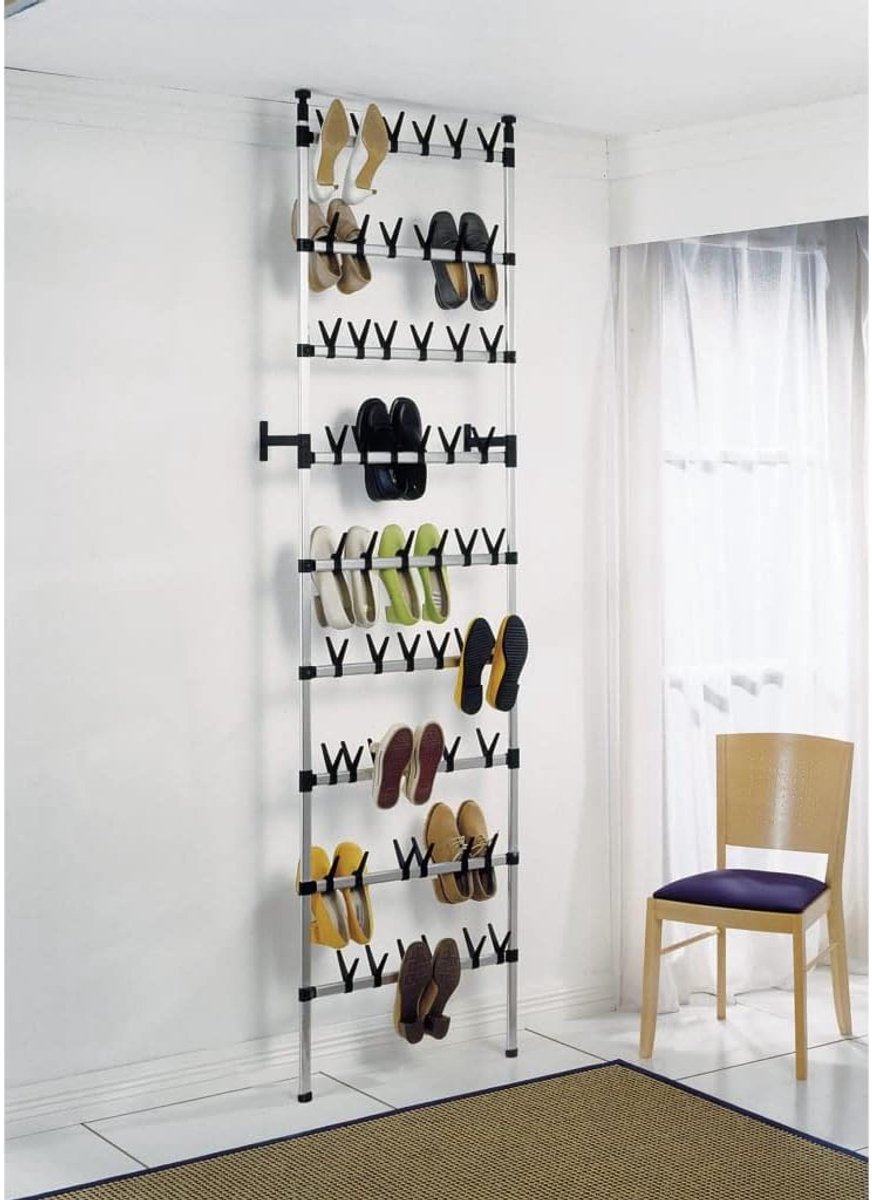 Telescopic Shoe Rack - Aluminium Shoe Organizer for 54 Pairs