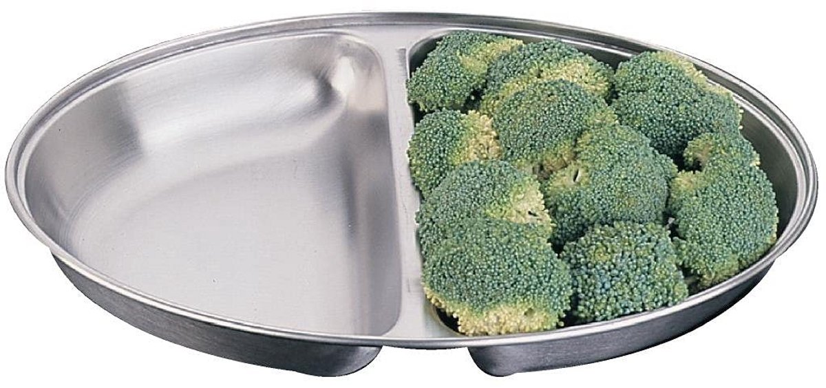 Ovale Plantaardige Schotel 12 Inch RVS Serveerschaal met Compartimenten