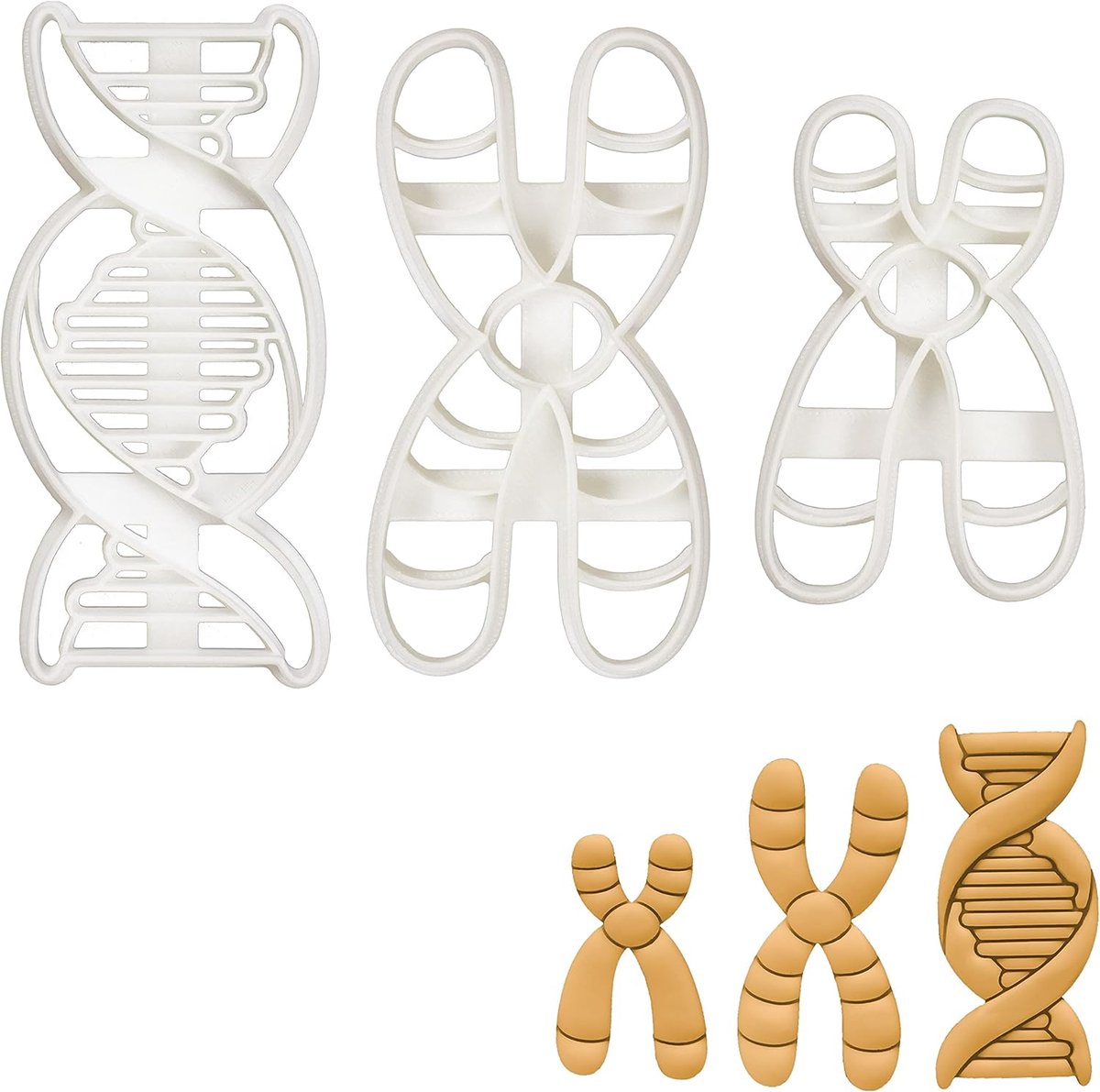 Set van 3 DNA Thema Koekjesuitstekers voor Bakken en Creatieve Projecten