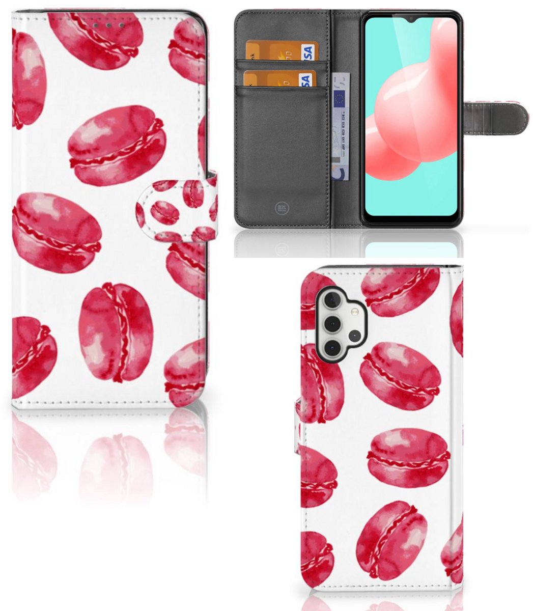 Samsung Galaxy A32 5G Book Cover Pink Macarons