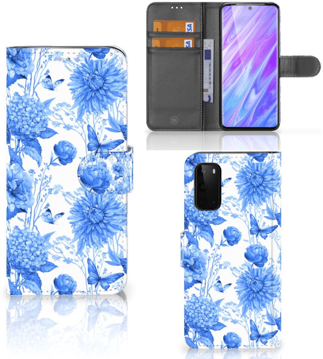 Hoesje voor Samsung Galaxy S20 Flowers Blue