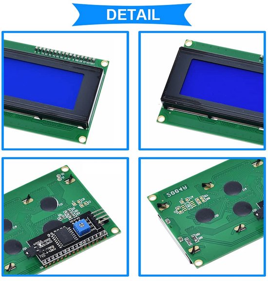 LCD Display Module 20x4 met I2C Interface voor Arduino Projecten | bol
