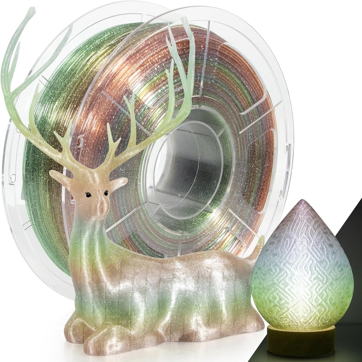 Transparant Glitter Regenboog PETG Filament - High Speed Draadmateriaal voor 3D-Printers 1.75 mm - 1 Kg