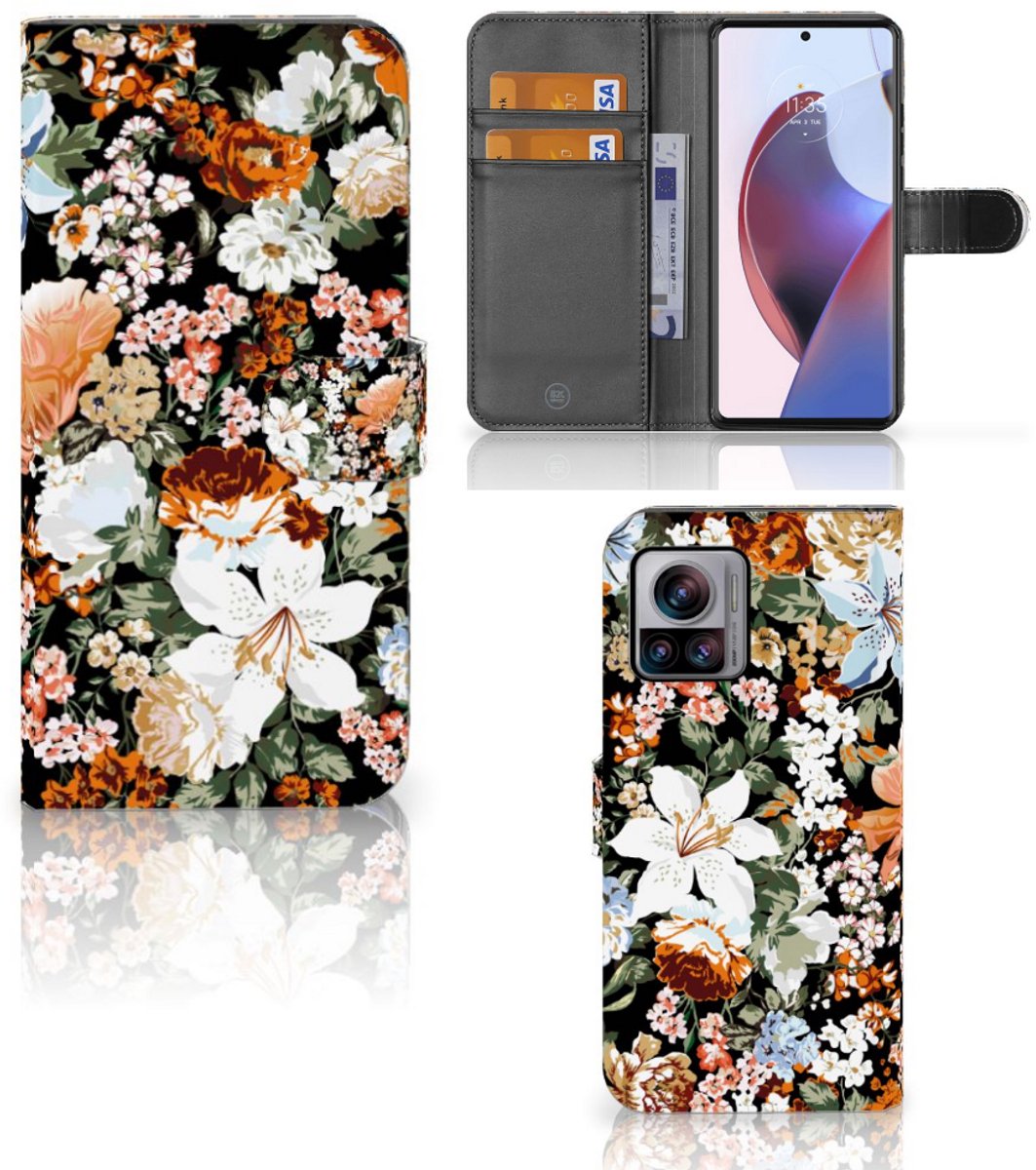 Hoesje voor Motorola Edge 30 Ultra Dark Flowers