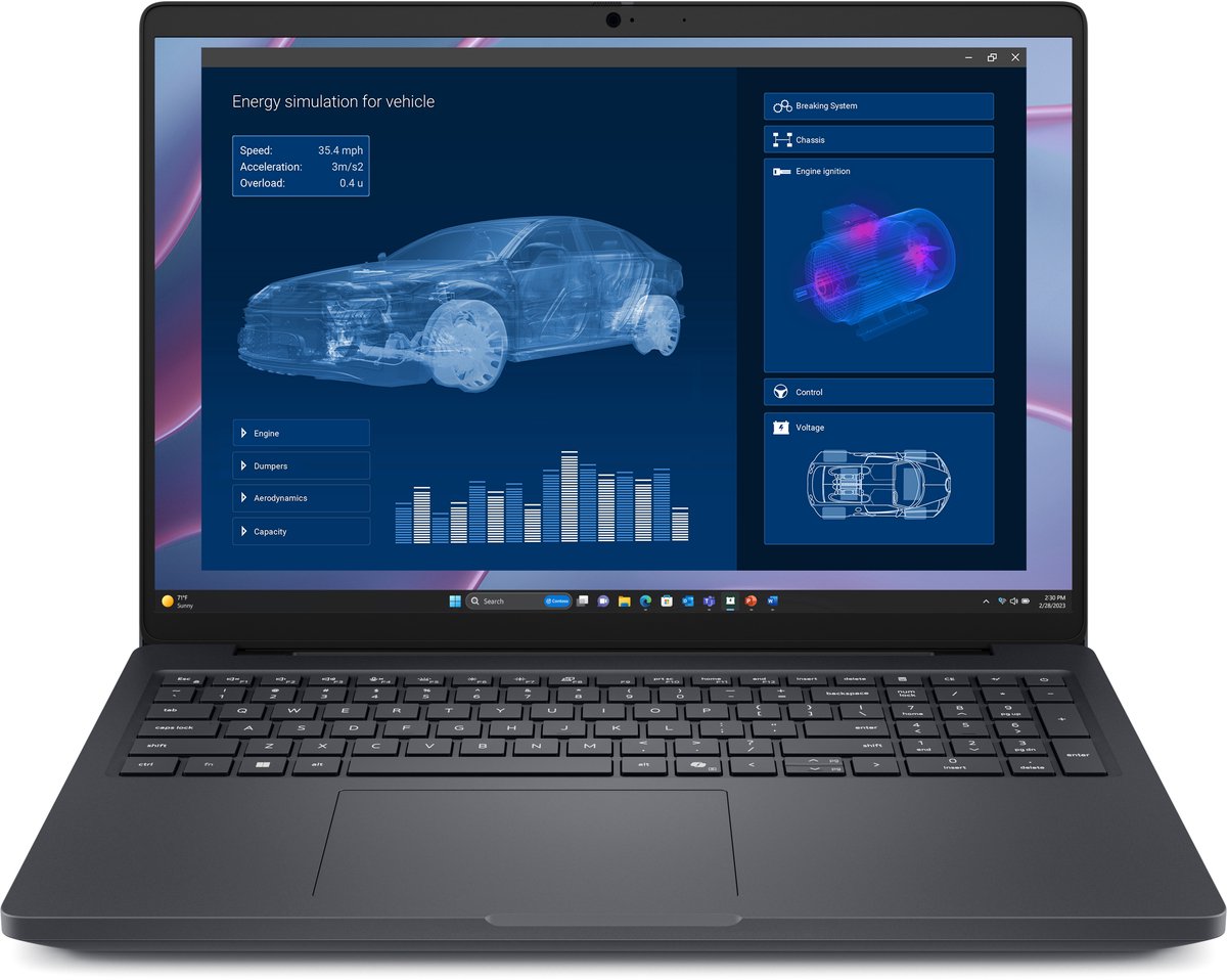 DELL Pro Max 16 MC16255 Copilot+ PC AMD Ryzen AI 7 PRO PRO 350 Mobiel werkstation 40,6 cm (16") Full HD+ 32 GB LPDDR5x-SDRAM 512 GB SSD NVIDIA RTX PRO 500 Blackwell Wi-Fi 7 (802.11be) Windows 11 Pro Engels Zwart