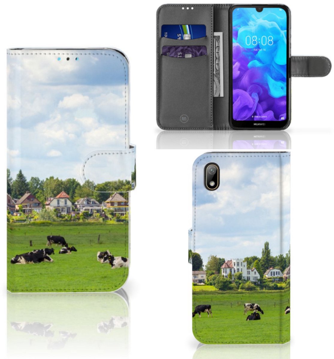 Huawei Y5 (2019) Telefoonhoesje met Pasjes Koeien