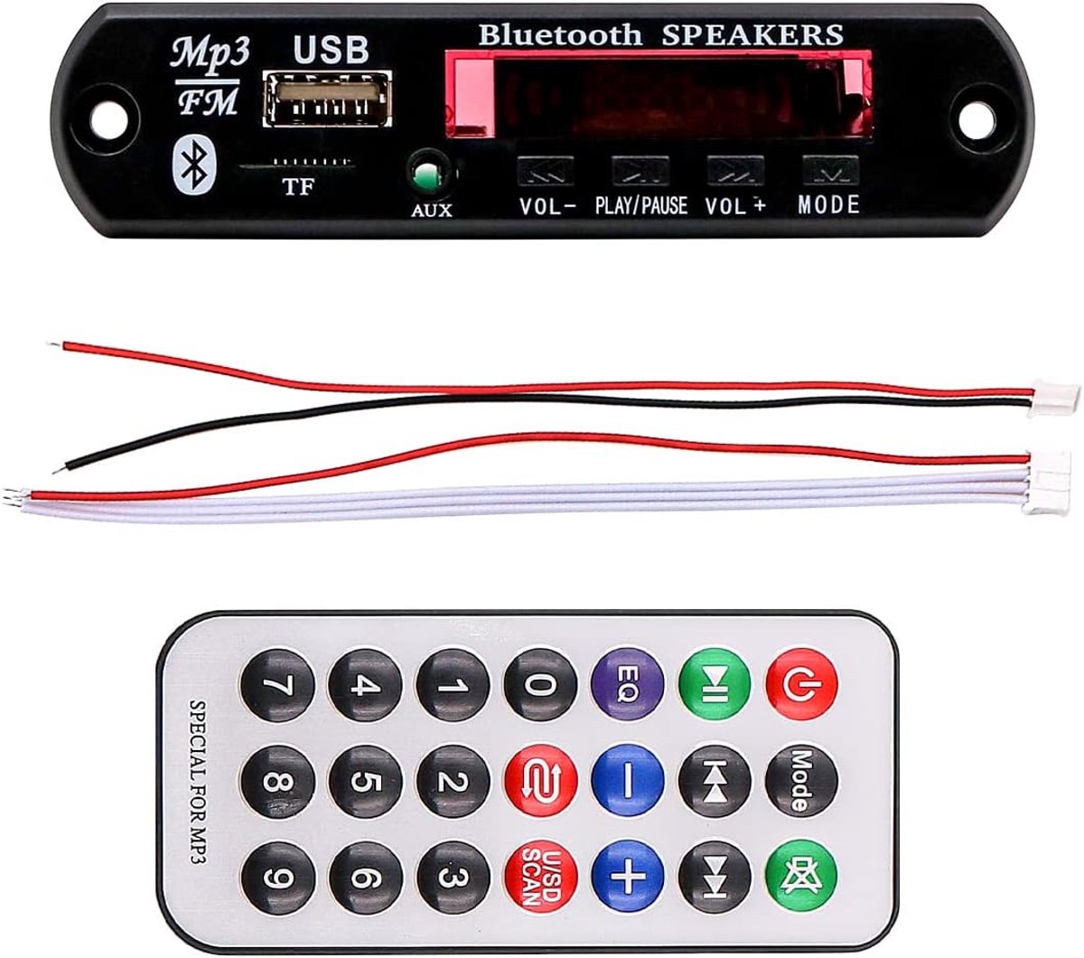 Bluetooth Audio Decoder 5.0 met MMC/TF/USB en FM Radio voor Autoradio