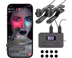 Smartphone Auto Clicker - 130 instelbare snelheden - ingebouwde accu - uitbreidbaar tot 5 klikkoppen - willekeurige snelheidsmodus - volledig stil - Geschikt voor TikTok Live-likes, mobiel gamen (Twee klikpunten)