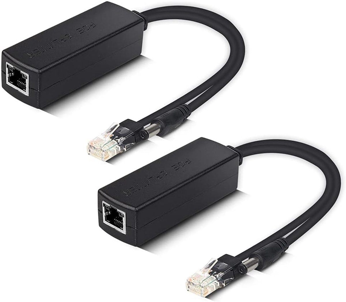 PoE Splitter Adapter 48V naar 12V, IEEE 802.3af Compatibele 10/100Mbps 12V Uitgang voor Bewakingscamera