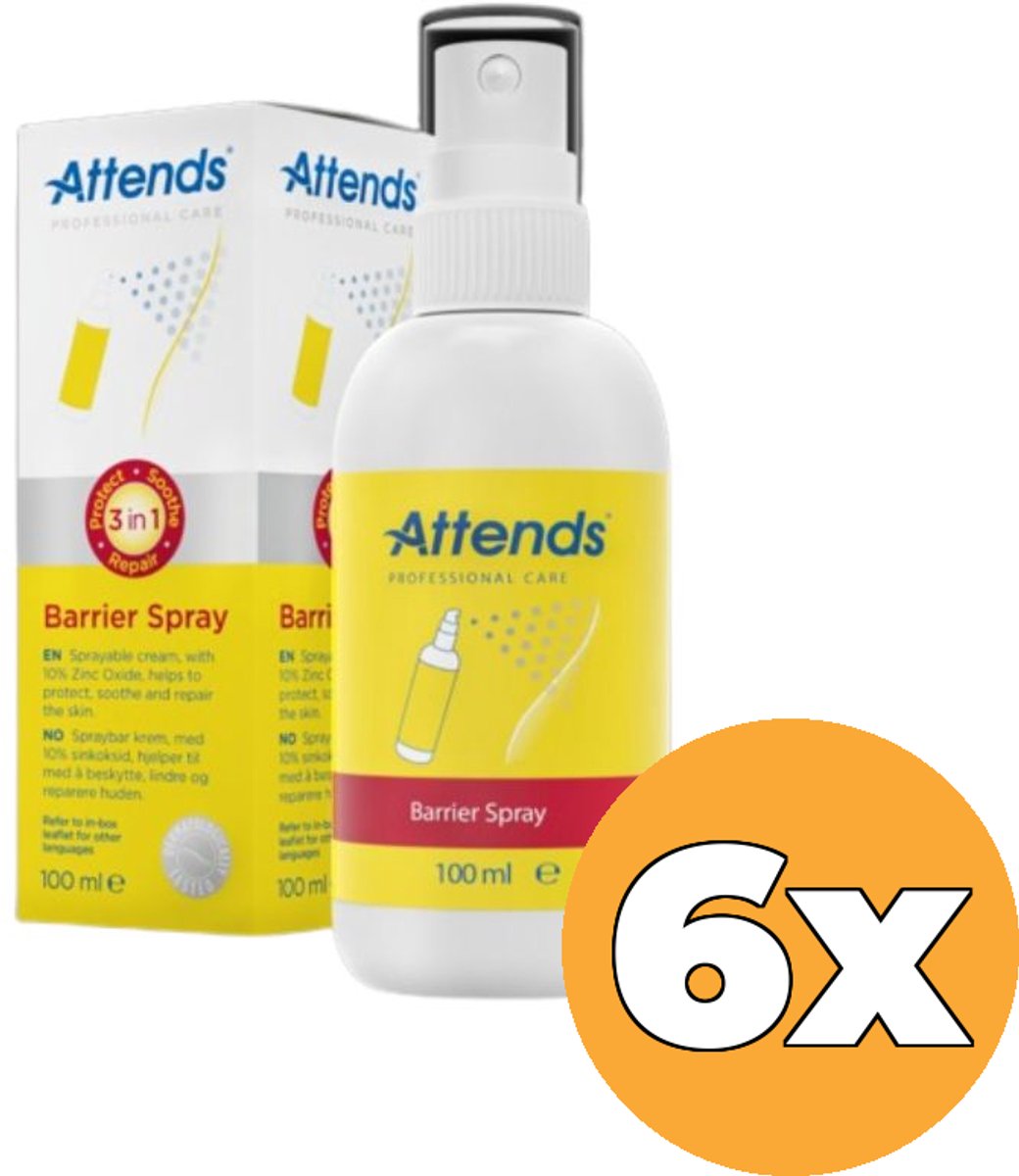 6x Attends Care Barrier Spray (100 ml)