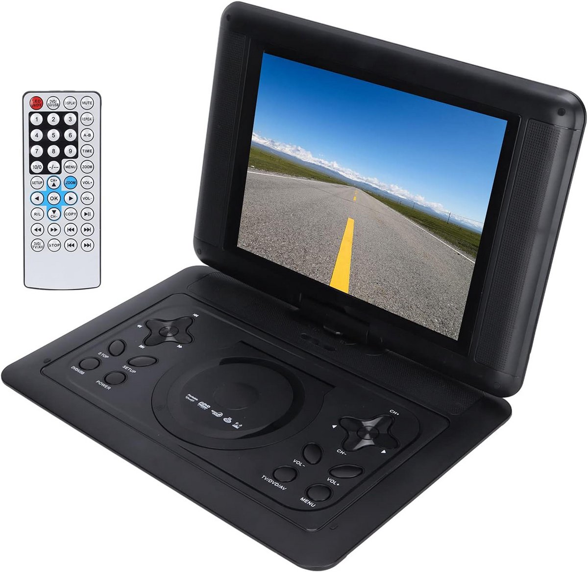 Draagbare DVD Speler 12 Inch Roteerbaar LCD Scherm met USB/SD en TV Functie