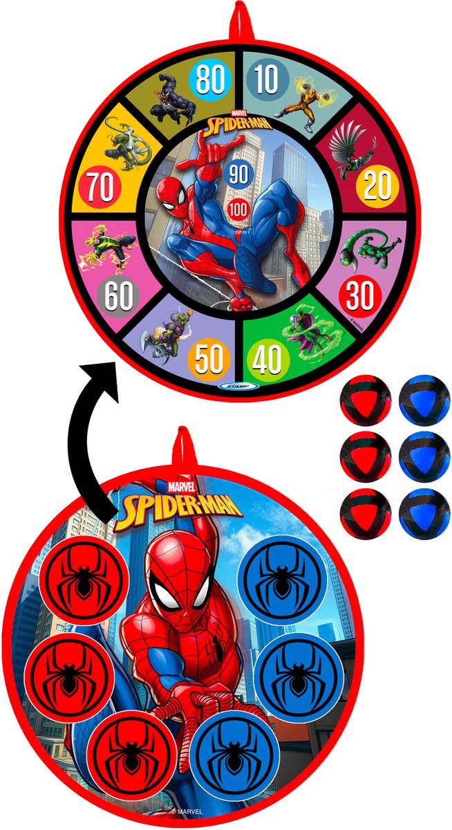 Vedes dartbord Spider-Man met ballen - speelgoed dartspel. — afbeelding 4