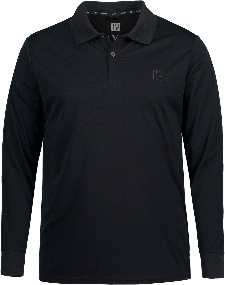 JAY-PI - Heren - Poloshirt golf lange mouwen QuickDry - Zwart - Maat L