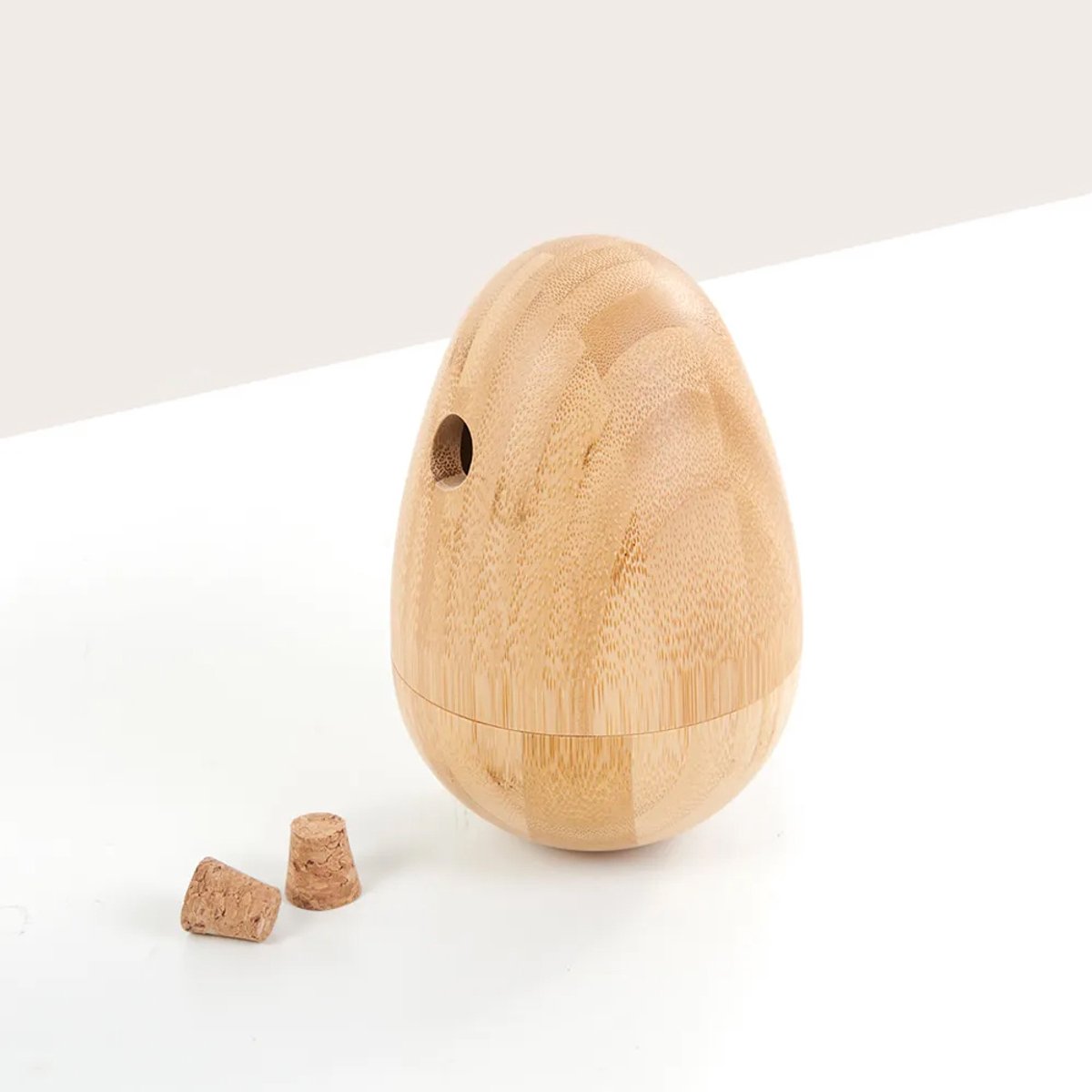 Sensidog 'Wobble Egg' Hondenpuzzel – Interactief Denkspel voor Honden – Voerpuzzel van Bamboe – Mentale Training & Anti-Verveling