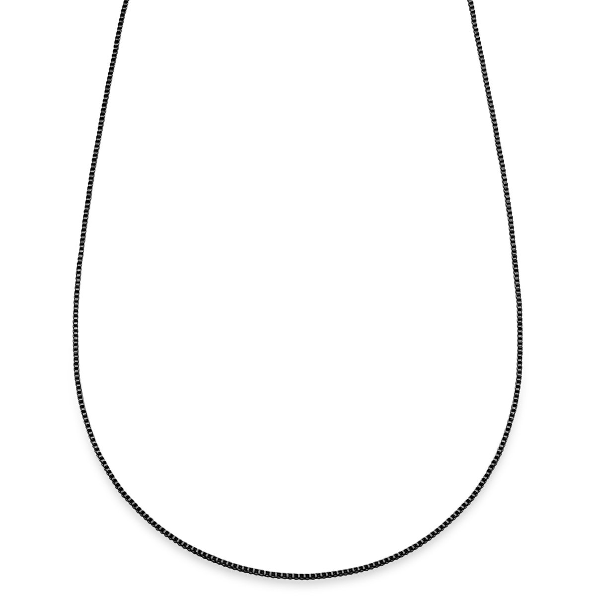 Essentials | 1 mm Gunmetal Zwarte Ketting met Vierkante Venetiaanse Schakels