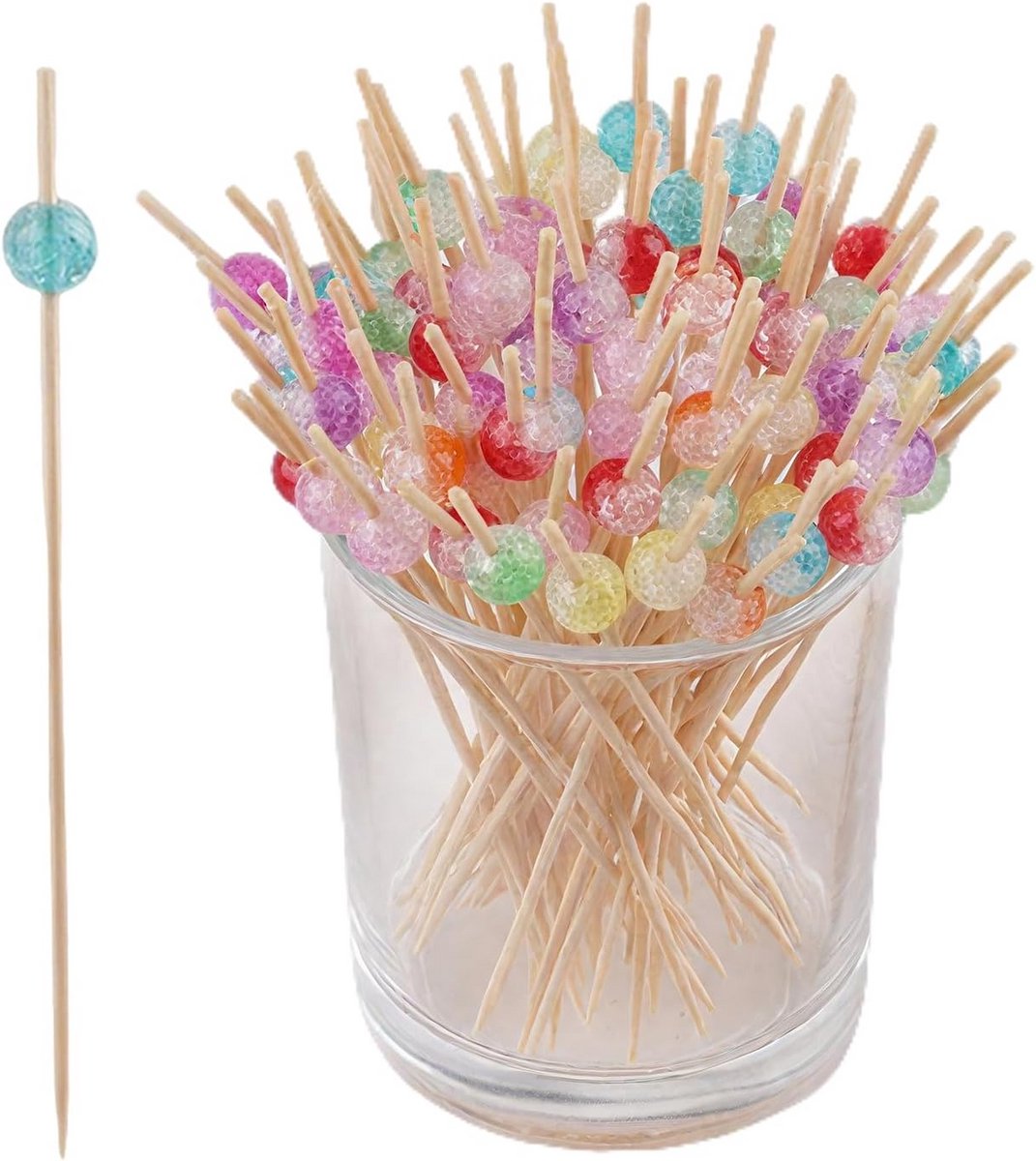 50 Houten Cocktailprikkers voor Aperitief en Snacks - 12 cm Lang