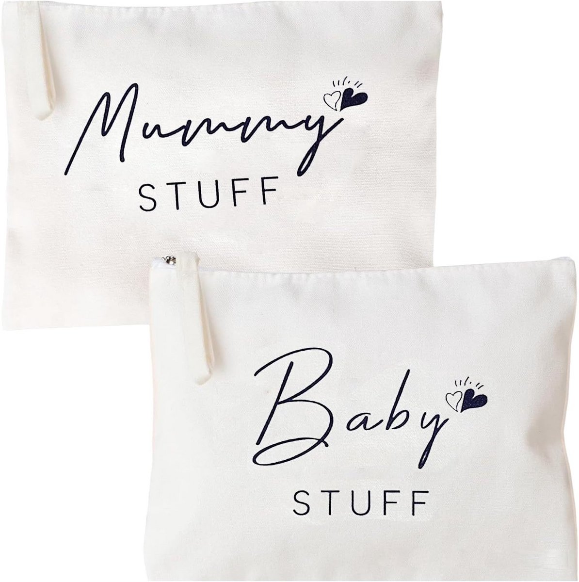 Set van 2 Beige Lege Verzorgingstassen voor Baby en Luiers